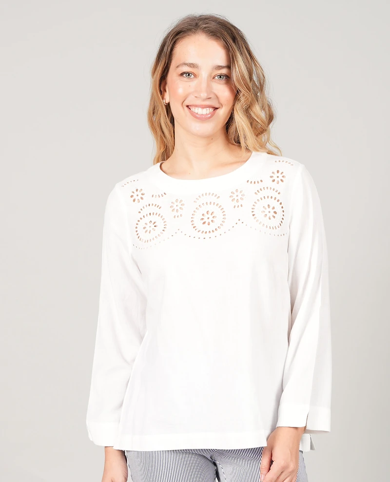 3/4 SLEEVED LINEN BLOUSE