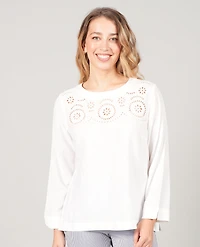 3/4 SLEEVED LINEN BLOUSE