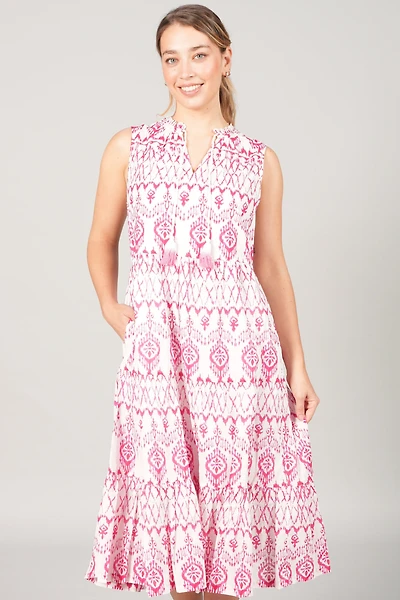 SLEEVELESS PRINTED DRESS