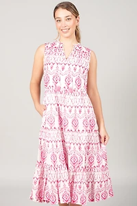 SLEEVELESS PRINTED DRESS