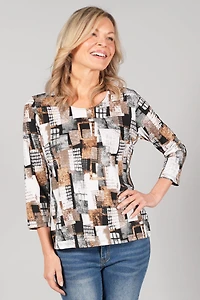 3/4 SLEEVE ROUND NECK TOP