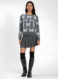 LONG-SLEEVED SWEATER WITH BOW TIE PATTERN