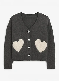 KNITTED CARDIGAN WITH SEQUINED HEART
