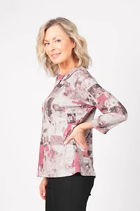 3/4 DRAPED COLLAR WITH BUTTON