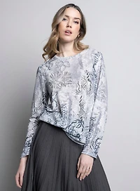LONG SLEEVED PRINTED SWEATER