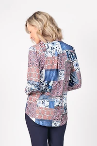LONG-SLEEVED BLOUSE WITH MOSAIC PRINT