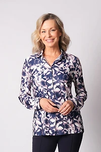PRINTED LONG-SLEEVED BLOUSE WITH POCKET