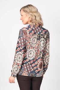 PRINTED LONG-SLEEVED BLOUSE