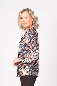 PRINTED LONG-SLEEVED BLOUSE