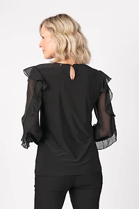 TOP WITH LONG RUFFLED SLEEVES