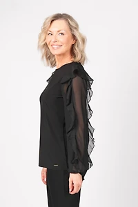 TOP WITH LONG RUFFLED SLEEVES