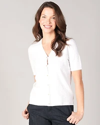 SHORT SLEEVE CARDIGAN WITH FLOWERS