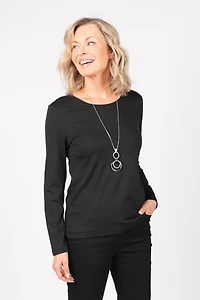 LONG-SLEEVED TOP WITH DECORATIVE POCKETS