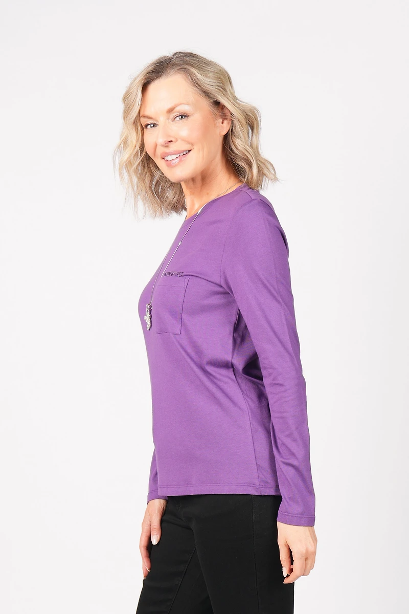 LONG-SLEEVED TOP WITH DECORATIVE POCKETS