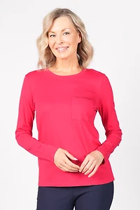 LONG-SLEEVED TOP WITH DECORATIVE POCKETS