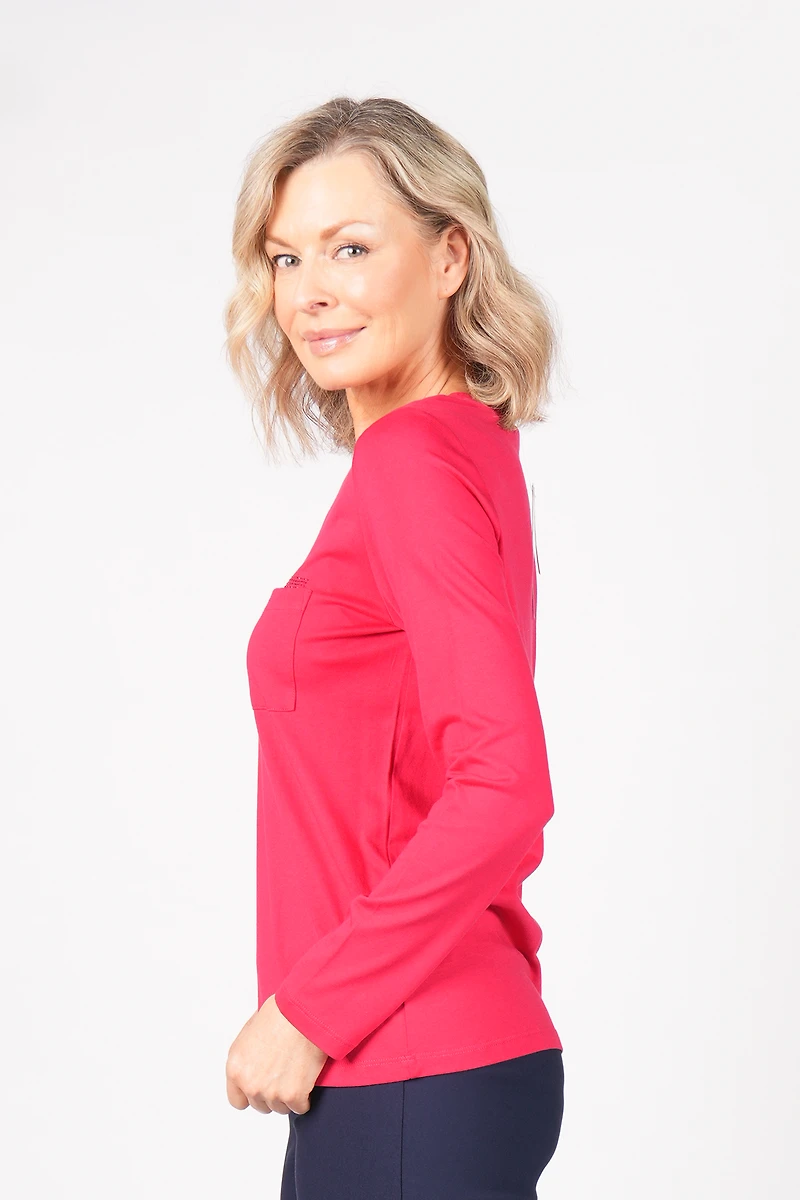 LONG-SLEEVED TOP WITH DECORATIVE POCKETS