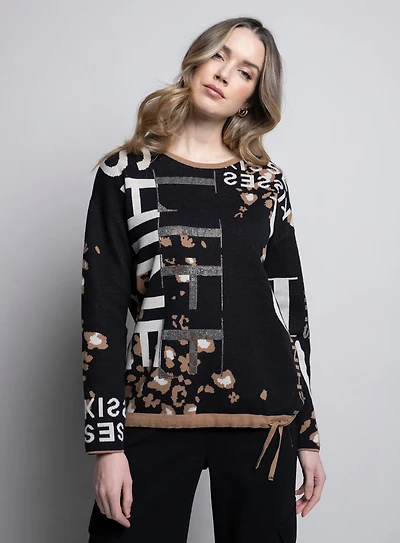 PRINTED LONG-SLEEVED SWEATER