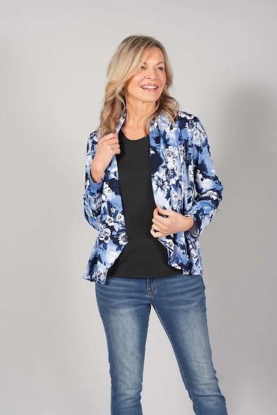 LONG SLEEVE TOP WITH ROUNDED FRONT EDGES