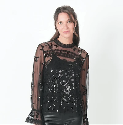SEQUIN BLOUSE WITH CAMISOLE