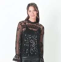 SEQUIN BLOUSE WITH CAMISOLE