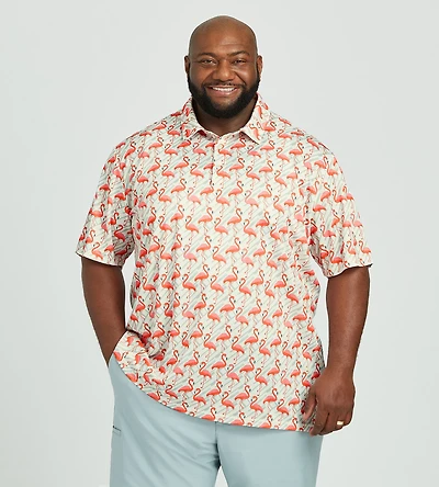Flamingo Print Polo