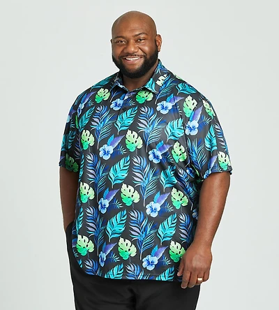 Leafy Floral Print Polo