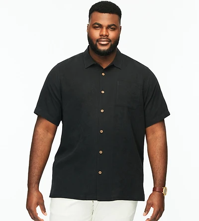 Tropic Isles Tonal Jacquard Short Sleeve Casual Shirt