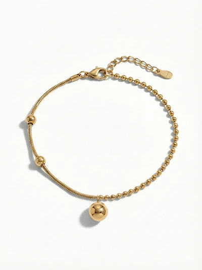 Bracelet billes asymétriques or