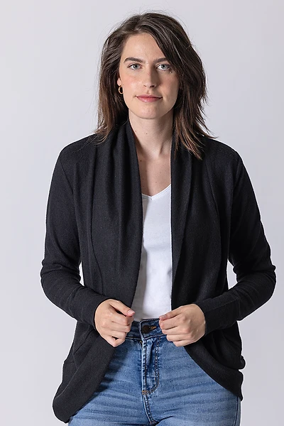 Le cardigan ouvert uni