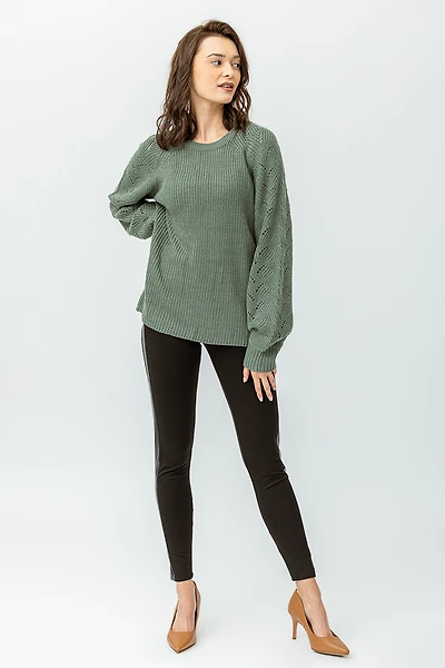 Le legging noir insertion de similicuir