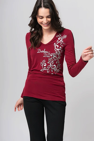 Le t-shirt imprimé floral insertion de mesh