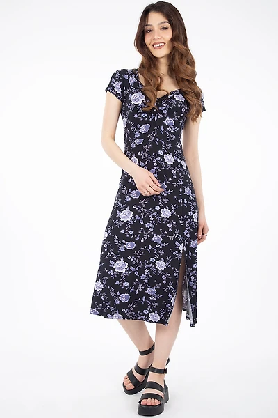 Robe midi fleurie