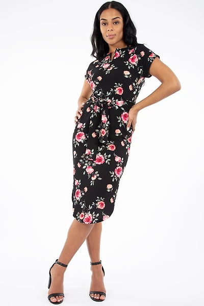 Robe midi imprimé floral