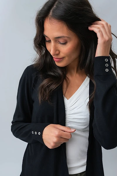 Le cardigan uni texturé