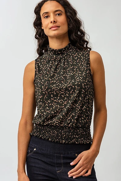 La camisole froncée col montant