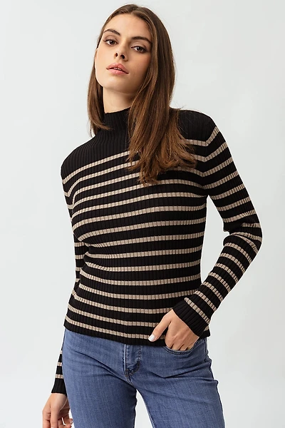 Le chandail côtelé à rayures