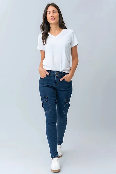 Le jeans étroit cargo | Modèle Sophia