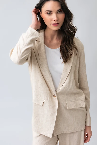 Le blazer ample en lin