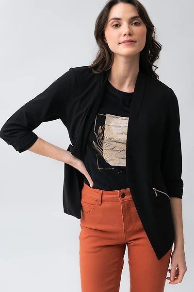 Le blazer ouvert manches froncées