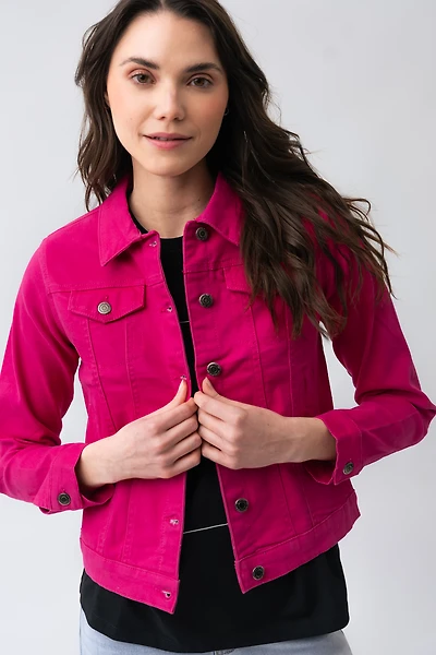 La veste de jeans extensible colorée