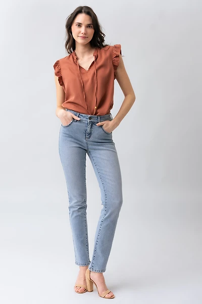 Le jeans droit délavé | Modèle Daniella