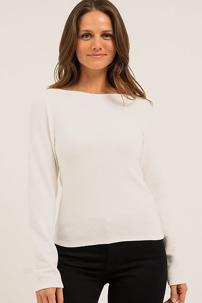 Le t-shirt manches longues en tricot texturé