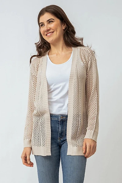 Le cardigan en tricot ajouré