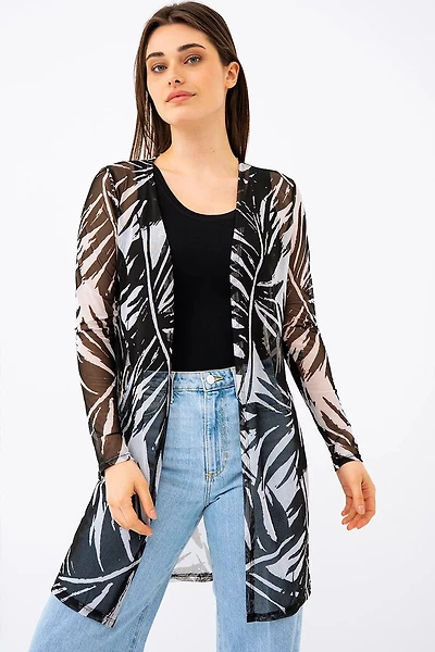 Le cardigan long diaphane