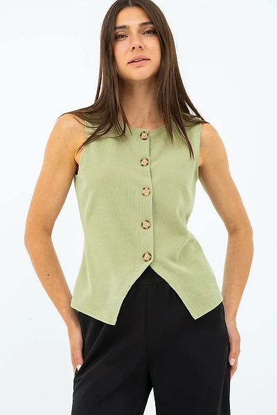 La camisole uni aspect veste