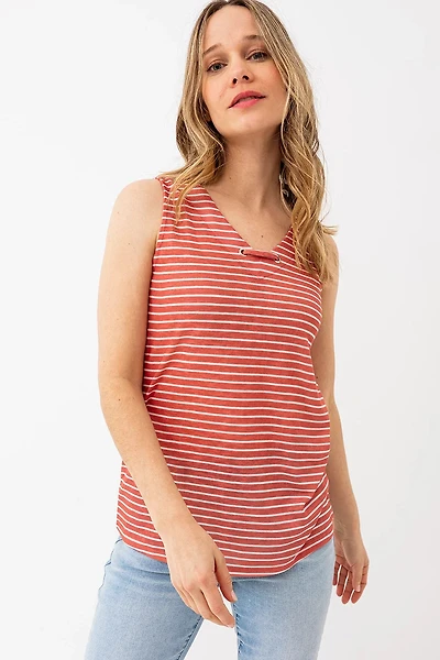 La camisole à œillet rayée