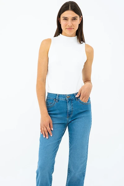 La camisole texturée col montant