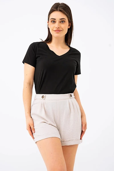 Le short uni effet froissé