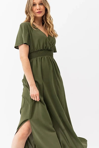 La robe longue taille élastique