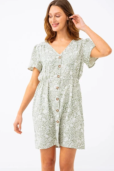 La robe fleurie boutons décos